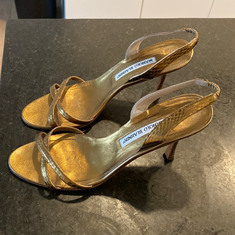 Manolo Blahnik snakeskin heeled sandals